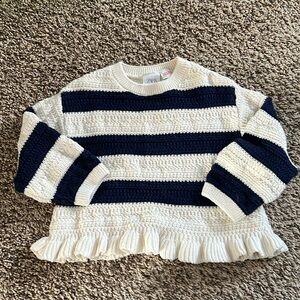 Zara Kids Navy and White Striped Sweater